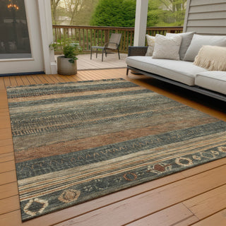 Piper Looms Chantille Aztec ACN1847 Fern Machine Washable Area Rug Outdoor Lifestyle Image Feature
