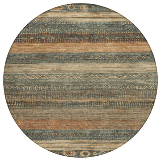 Piper Looms Chantille Aztec ACN1847 Fern Machine Washable Area Rug Round Main Image