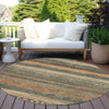 Piper Looms Chantille Aztec ACN1847 Fern Machine Washable Area Rug Round Outdoor Lifestyle Image Feature