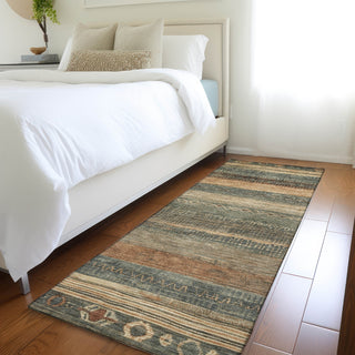 Piper Looms Chantille Aztec ACN1847 Fern Machine Washable Area Rug Runner Lifestyle Image Feature
