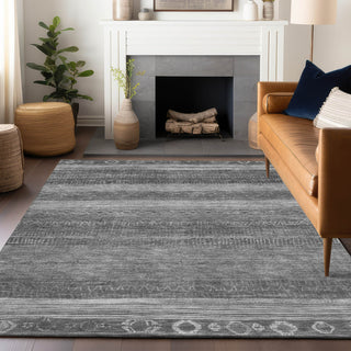 Piper Looms Chantille Aztec ACN1847 Gray Machine Washable Area Rug Lifestyle Image Feature