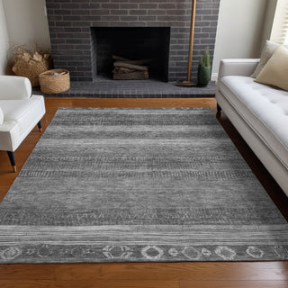 Piper Looms Chantille Aztec ACN1847 Gray Machine Washable Area Rug Lifestyle Image Feature