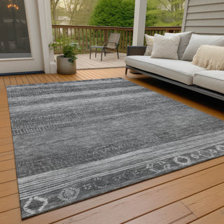 Piper Looms Chantille Aztec ACN1847 Gray Machine Washable Area Rug Outdoor Lifestyle Image Feature