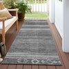 Piper Looms Chantille Aztec ACN1847 Gray Machine Washable Area Rug Runner Outdoor Lifestyle Image Feature