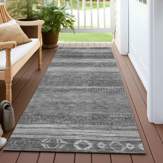 Piper Looms Chantille Aztec ACN1847 Gray Machine Washable Area Rug Runner Outdoor Lifestyle Image Feature