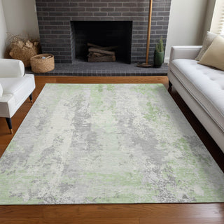 Piper Looms Chantille Abstract ACN1848 Aloe Machine Washable Area Rug Lifestyle Image Feature