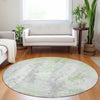 Piper Looms Chantille Abstract ACN1848 Aloe Machine Washable Area Rug Round Lifestyle Image Feature