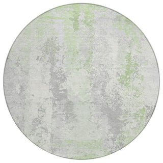 Piper Looms Chantille Abstract ACN1848 Aloe Machine Washable Area Rug Round Main Image