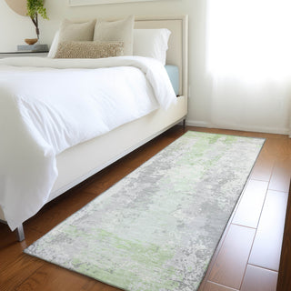 Piper Looms Chantille Abstract ACN1848 Aloe Machine Washable Area Rug Runner Lifestyle Image Feature