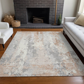 Piper Looms Chantille Abstract ACN1848 Coral Machine Washable Area Rug Lifestyle Image Feature