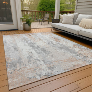 Piper Looms Chantille Abstract ACN1848 Coral Machine Washable Area Rug Outdoor Lifestyle Image Feature