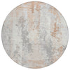 Piper Looms Chantille Abstract ACN1848 Coral Machine Washable Area Rug Round Main Image