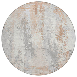 Piper Looms Chantille Abstract ACN1848 Coral Machine Washable Area Rug Round Main Image