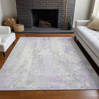 Piper Looms Chantille Abstract ACN1848 Lavender Machine Washable Area Rug Lifestyle Image Feature