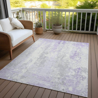 Piper Looms Chantille Abstract ACN1848 Lavender Machine Washable Area Rug Outdoor Lifestyle Image Feature