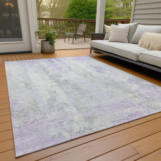 Piper Looms Chantille Abstract ACN1848 Lavender Machine Washable Area Rug Outdoor Lifestyle Image Feature