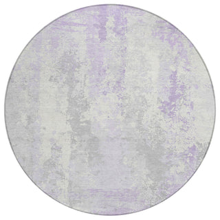 Piper Looms Chantille Abstract ACN1848 Lavender Machine Washable Area Rug Round Main Image