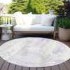 Piper Looms Chantille Abstract ACN1848 Lavender Machine Washable Area Rug Round Outdoor Lifestyle Image Feature