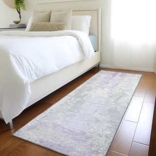 Piper Looms Chantille Abstract ACN1848 Lavender Machine Washable Area Rug Runner Lifestyle Image Feature