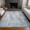 Piper Looms Chantille Abstract ACN1848 Sky Machine Washable Area Rug Lifestyle Image Feature