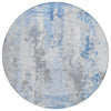 Piper Looms Chantille Abstract ACN1848 Sky Machine Washable Area Rug Round Main Image