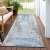 Piper Looms Chantille Abstract ACN1848 Sky Machine Washable Area Rug Runner Outdoor Lifestyle Image Feature