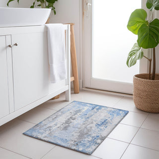 Piper Looms Chantille Abstract ACN1848 Sky Machine Washable Area Rug Scatter Lifestyle Image Feature