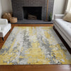 Piper Looms Chantille Abstract ACN1848 Yellow Machine Washable Area Rug Lifestyle Image Feature
