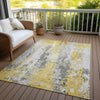 Piper Looms Chantille Abstract ACN1848 Yellow Machine Washable Area Rug Outdoor Lifestyle Image Feature
