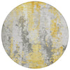 Piper Looms Chantille Abstract ACN1848 Yellow Machine Washable Area Rug Round Main Image