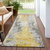 Piper Looms Chantille Abstract ACN1848 Yellow Machine Washable Area Rug Runner Outdoor Lifestyle Image Feature