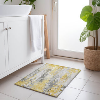Piper Looms Chantille Abstract ACN1848 Yellow Machine Washable Area Rug Scatter Lifestyle Image Feature