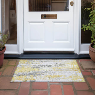 Piper Looms Chantille Abstract ACN1848 Yellow Machine Washable Area Rug Scatter Outdoor Lifestyle Image Feature