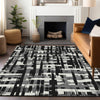 Piper Looms Chantille Stripes ACN1849 Black Machine Washable Area Rug Lifestyle Image Feature
