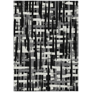 Piper Looms Chantille Stripes ACN1849 Black Machine Washable Area Rug main image