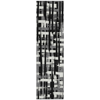 Piper Looms Chantille Stripes ACN1849 Black Machine Washable Area Rug Runner Main Image