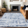 Piper Looms Chantille Stripes ACN1849 Blue Machine Washable Area Rug Lifestyle Image Feature