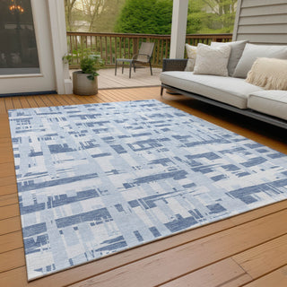 Piper Looms Chantille Stripes ACN1849 Blue Machine Washable Area Rug Outdoor Lifestyle Image Feature