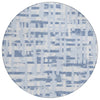 Piper Looms Chantille Stripes ACN1849 Blue Machine Washable Area Rug Round Main Image