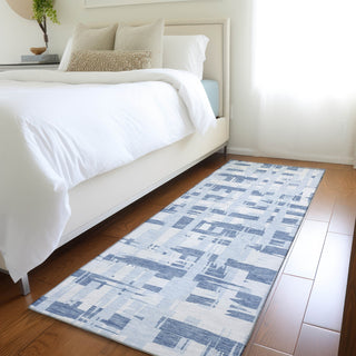 Piper Looms Chantille Stripes ACN1849 Blue Machine Washable Area Rug Runner Lifestyle Image Feature