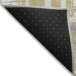 Piper Looms Chantille Stripes ACN1849 Gold Machine Washable Area Rug Backing Image
