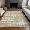 Piper Looms Chantille Stripes ACN1849 Gold Machine Washable Area Rug Lifestyle Image Feature