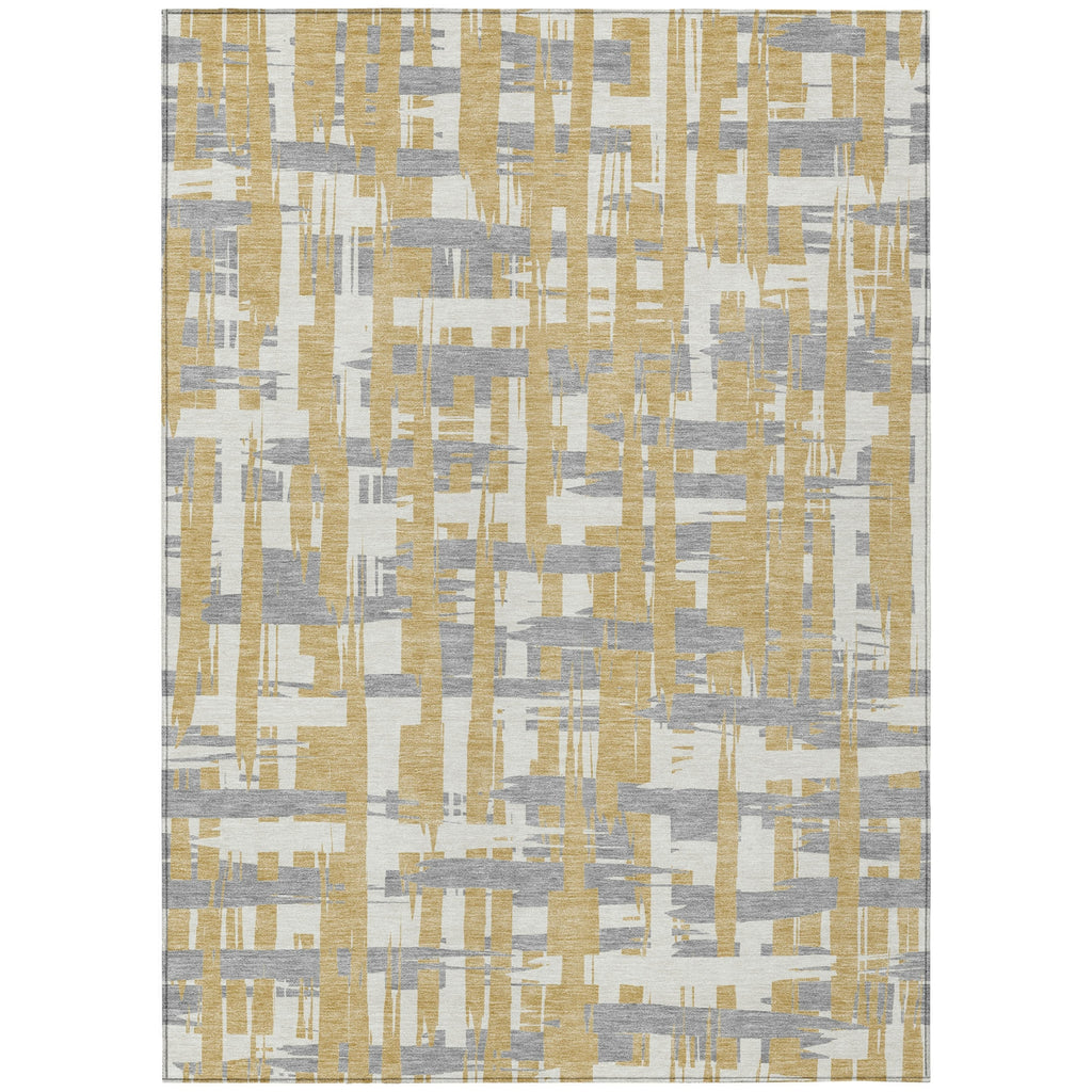 Piper Looms Chantille Stripes ACN1849 Gold Machine Washable Area Rug main image
