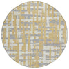 Piper Looms Chantille Stripes ACN1849 Gold Machine Washable Area Rug Round Main Image