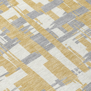 Piper Looms Chantille Stripes ACN1849 Gold Machine Washable Area Rug Swatch Image