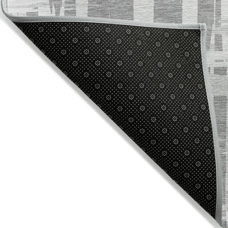 Piper Looms Chantille Stripes ACN1849 Gray Machine Washable Area Rug Backing Image