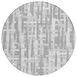 Piper Looms Chantille Stripes ACN1849 Gray Machine Washable Area Rug Round Main Image