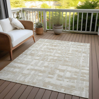 Piper Looms Chantille Stripes ACN1849 Ivory Machine Washable Area Rug Outdoor Lifestyle Image Feature