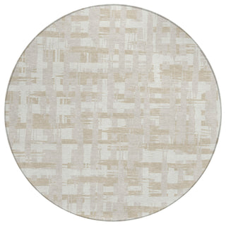 Piper Looms Chantille Stripes ACN1849 Ivory Machine Washable Area Rug Round Main Image