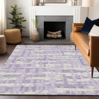 Piper Looms Chantille Stripes ACN1849 Lavender Machine Washable Area Rug Lifestyle Image Feature